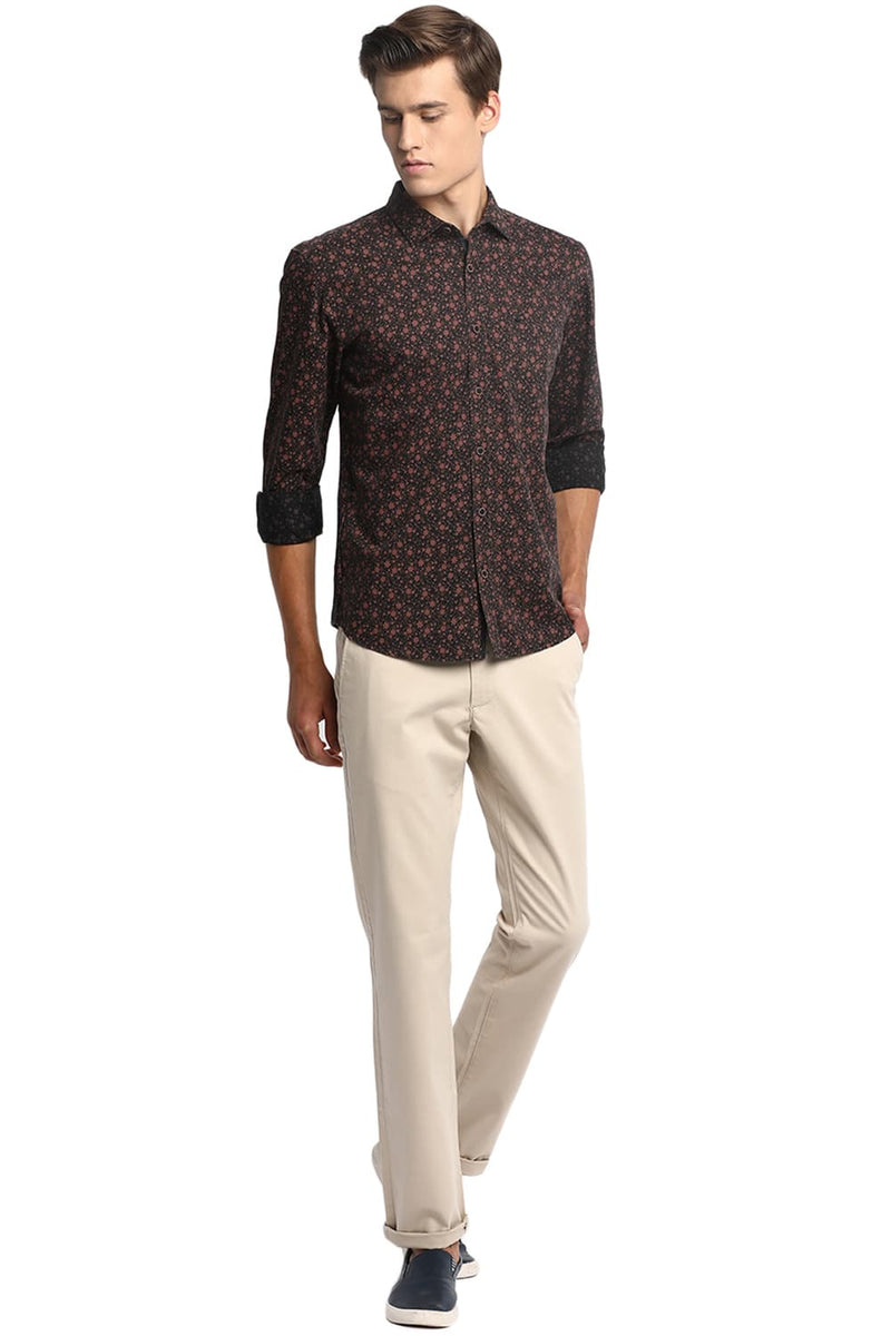 BASICS SLIM FIT PRINTED SHIRT