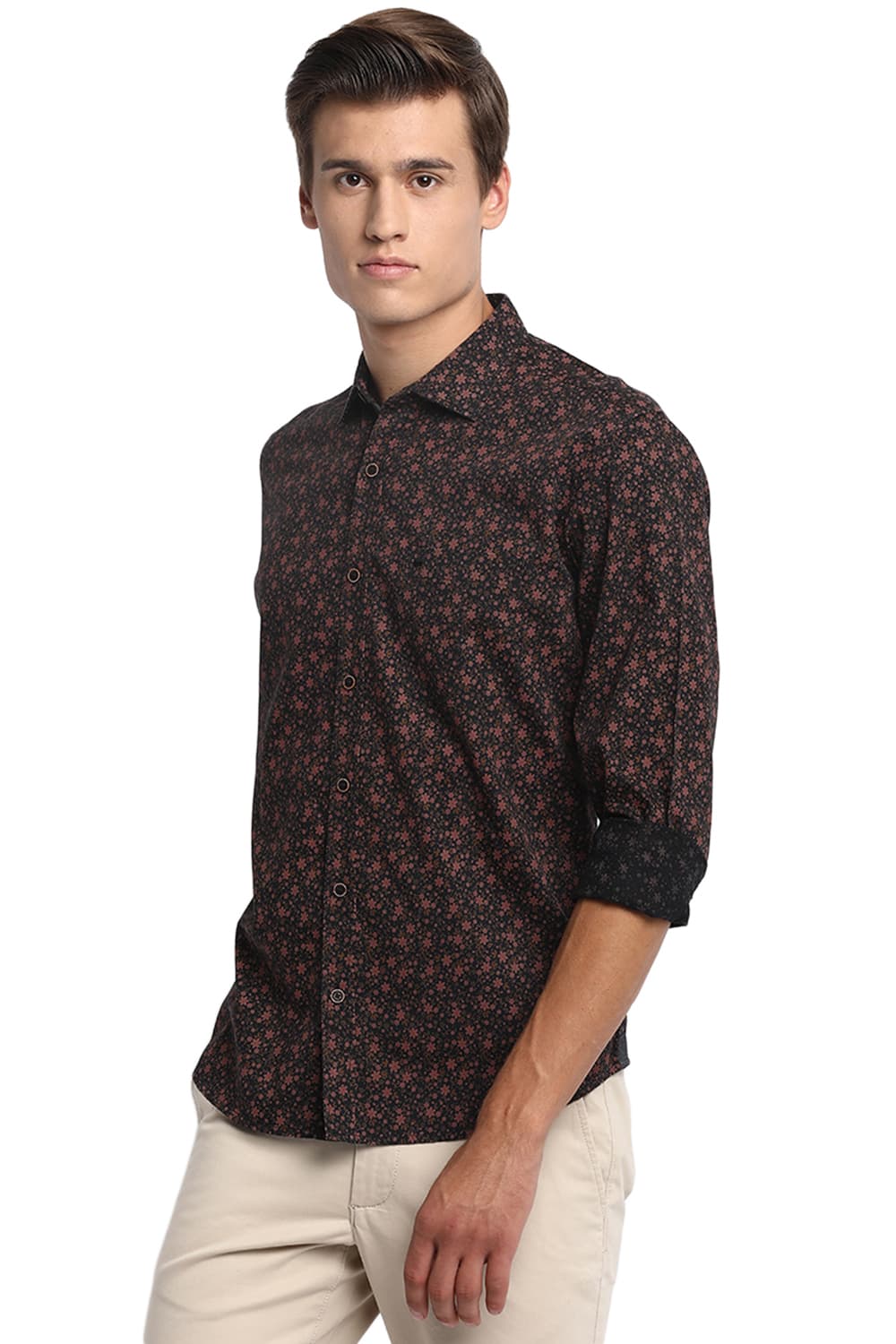 BASICS SLIM FIT PRINTED SHIRT