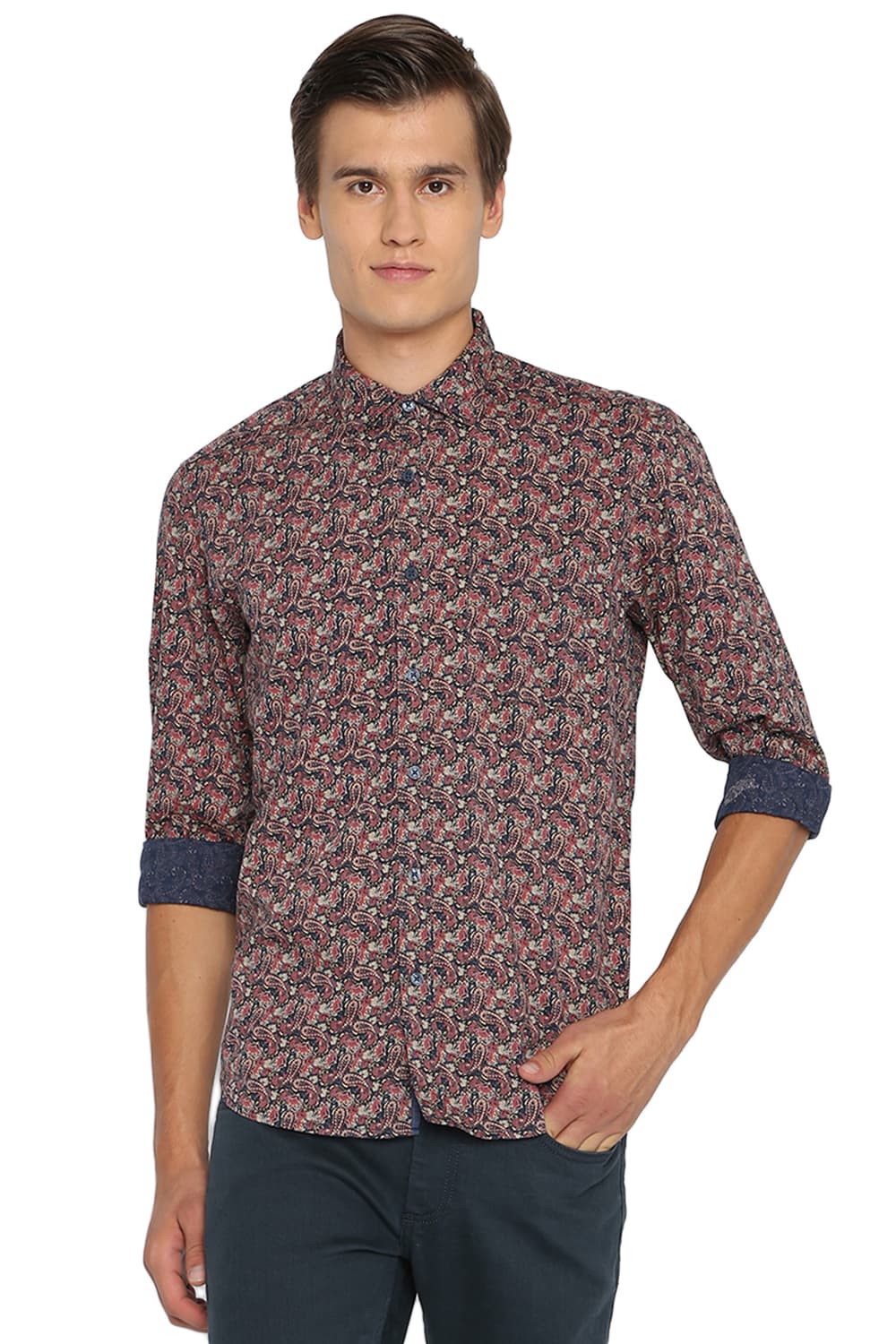 BASICS SLIM FIT PRINTED SHIRT