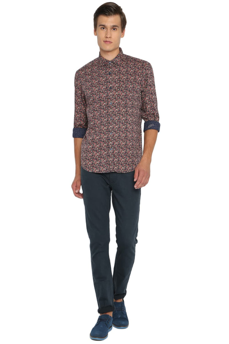 BASICS SLIM FIT PRINTED SHIRT