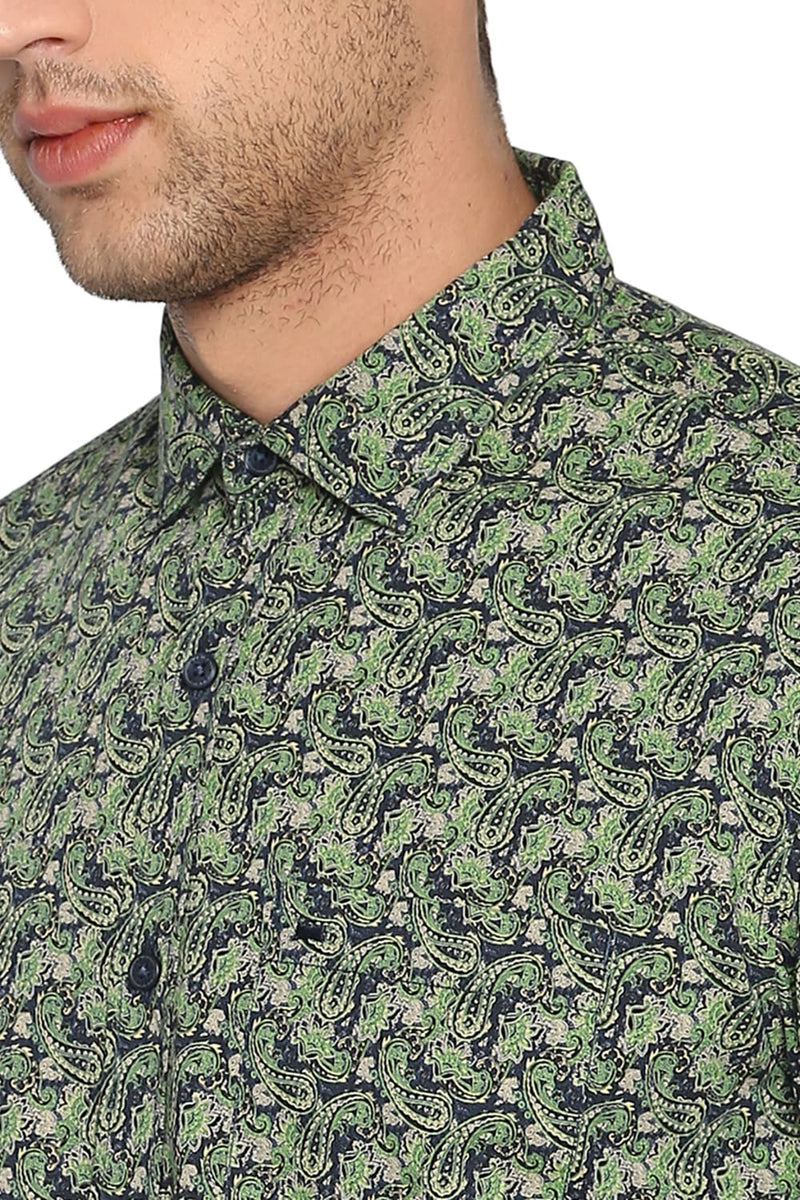 BASICS SLIM FIT PRINTED SHIRT