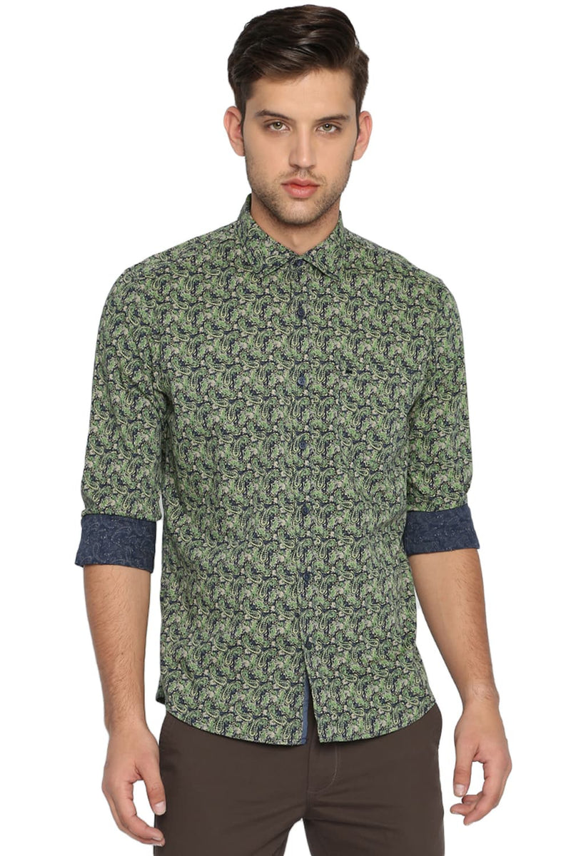 BASICS SLIM FIT PRINTED SHIRT