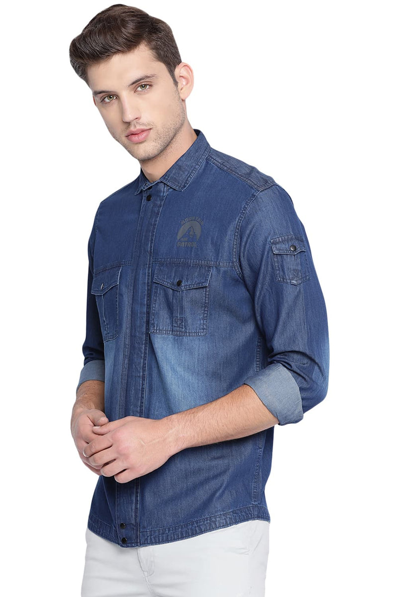 BASICS SLIM FIT DENIM SHIRT