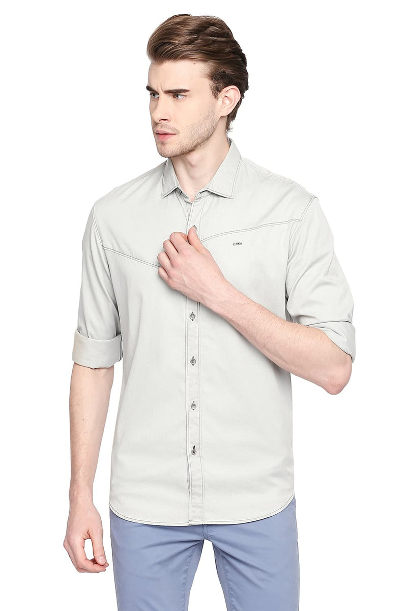 BASICS SLIM FIT DENIM SHIRT