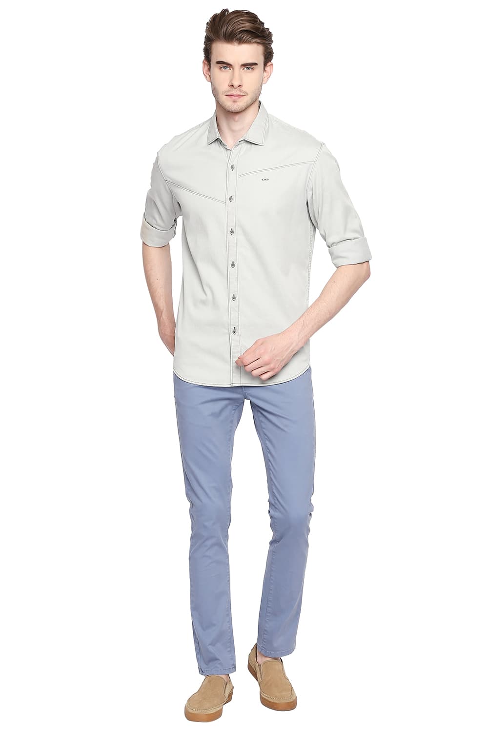 BASICS SLIM FIT DENIM SHIRT