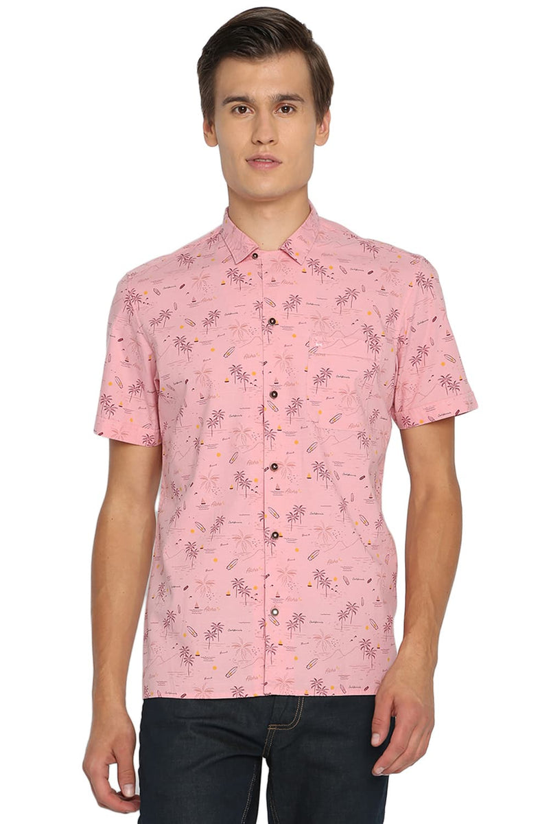 BASICS SLIM FIT PRINTED RESORT SHIRT