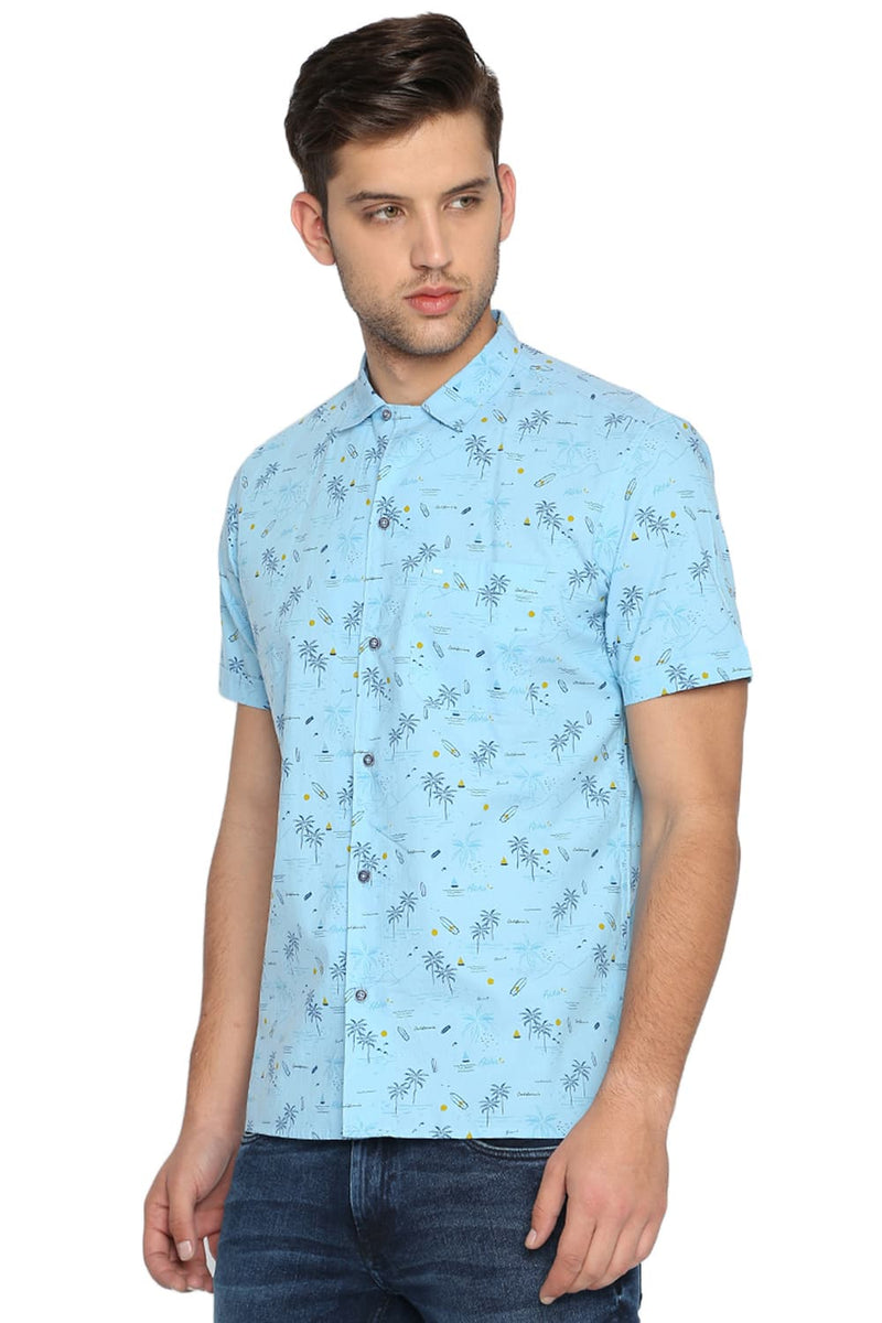 BASICS SLIM FIT PRINTED RESORT SHIRT