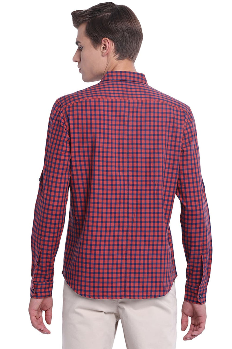 BASICS SLIM FIT CHECKS SHIRT