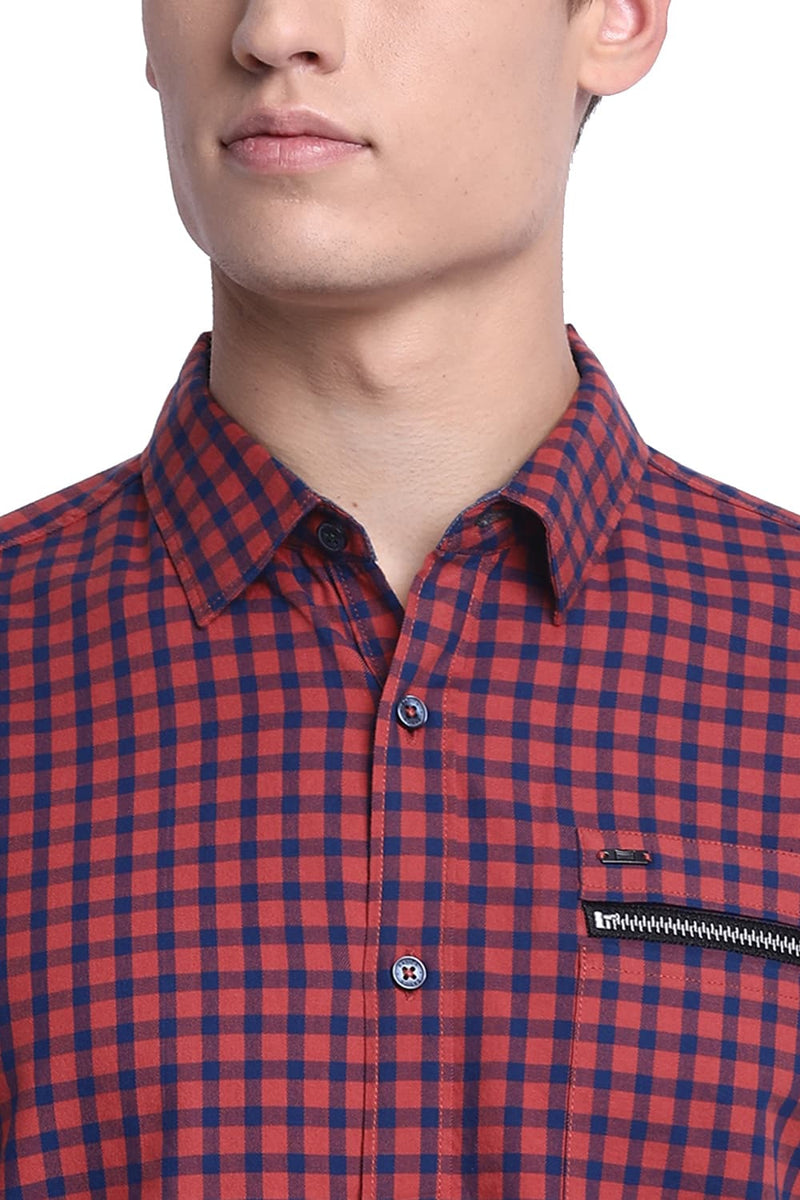 BASICS SLIM FIT CHECKS SHIRT