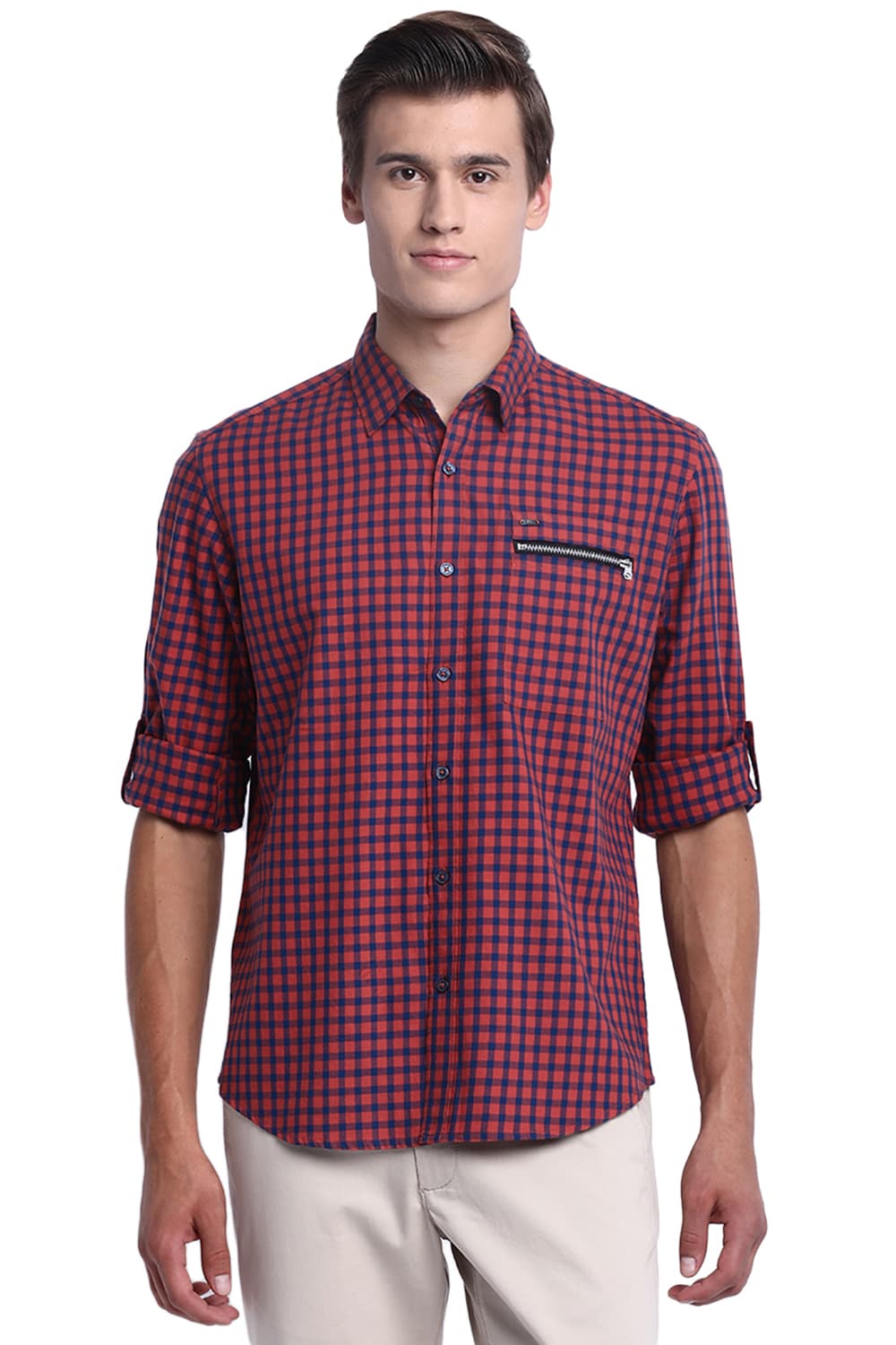 BASICS SLIM FIT CHECKS SHIRT