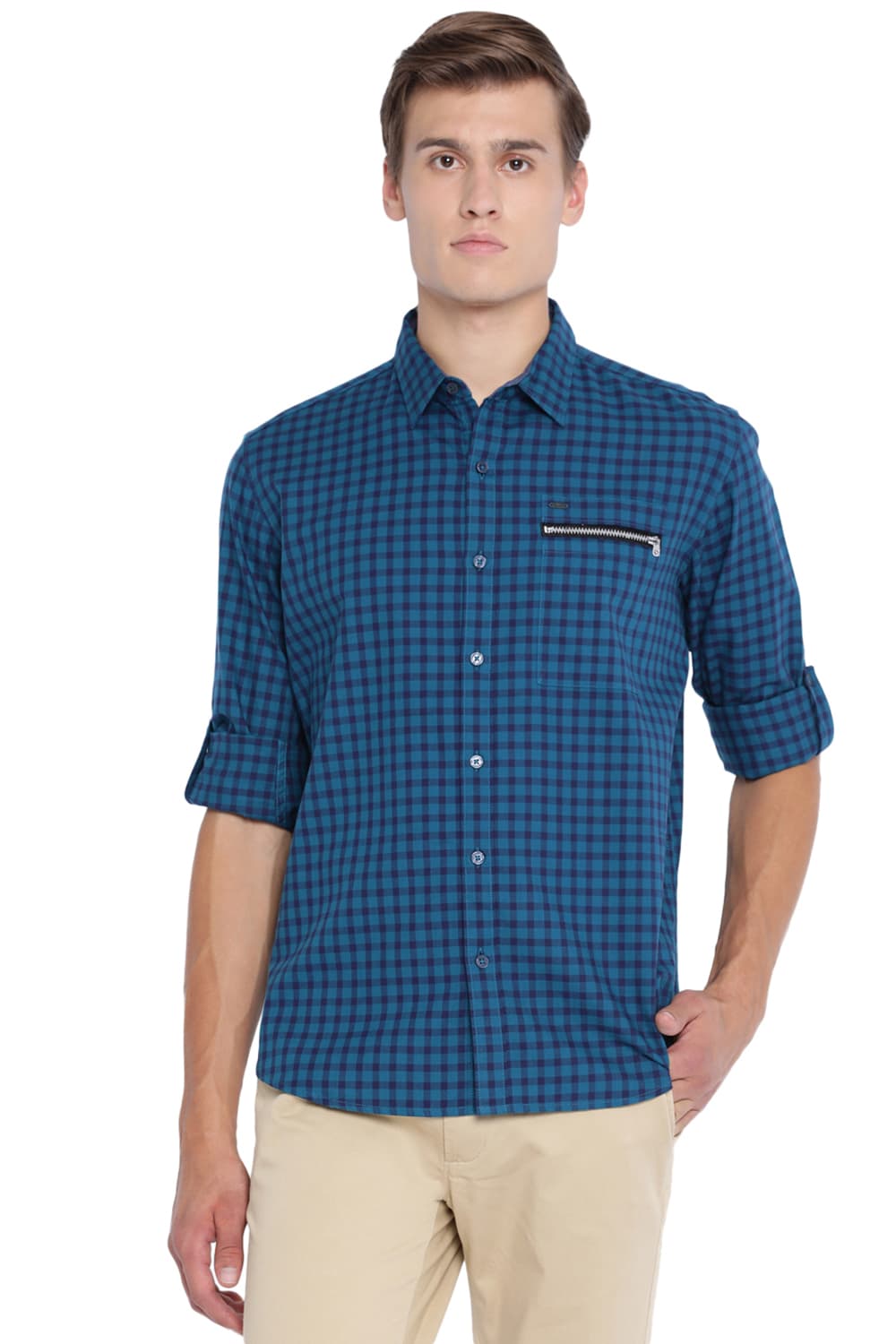 BASICS SLIM FIT CHECKS SHIRT