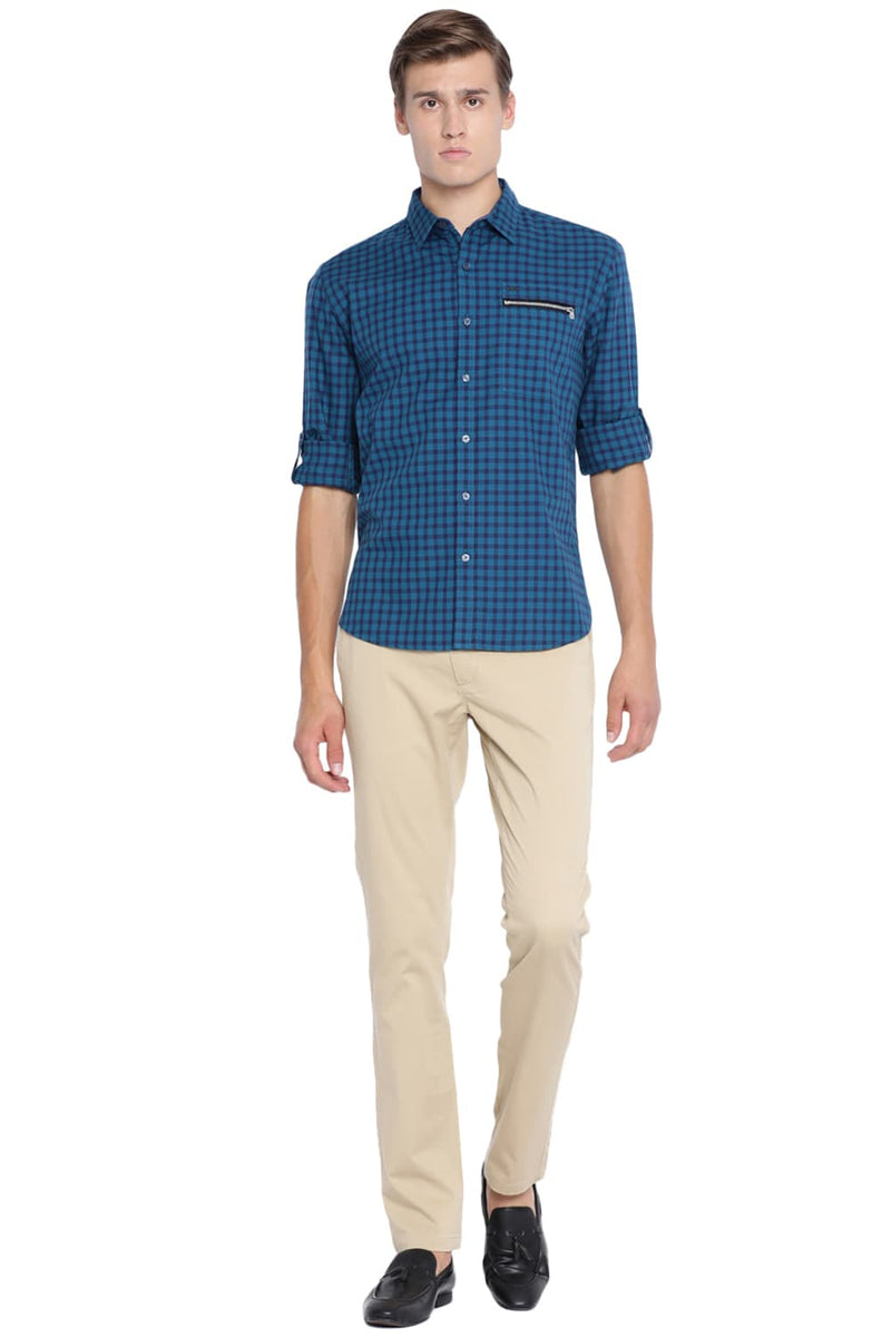 BASICS SLIM FIT CHECKS SHIRT