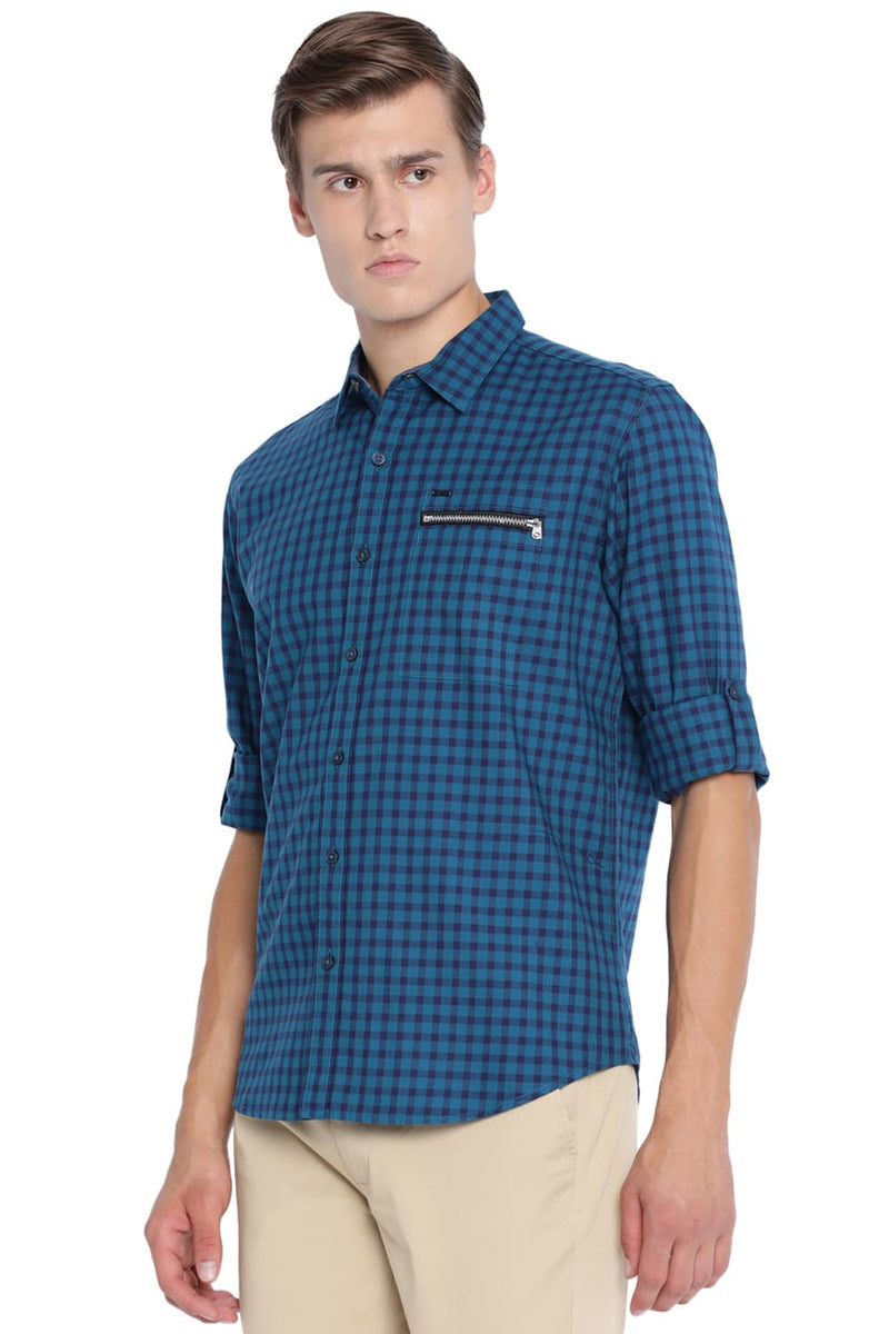 BASICS SLIM FIT CHECKS SHIRT