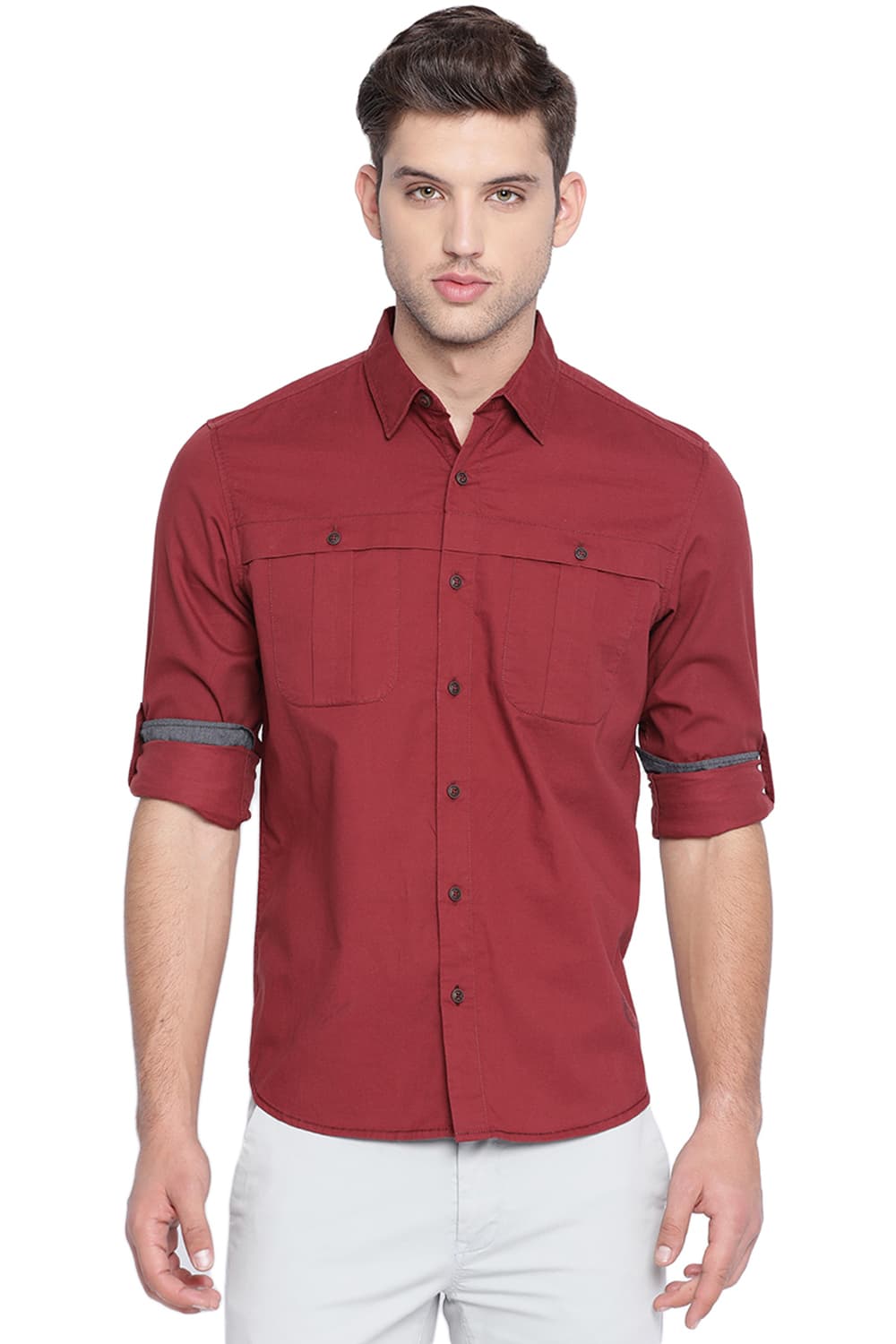 BASICS SLIM FIT TWILL SHIRT