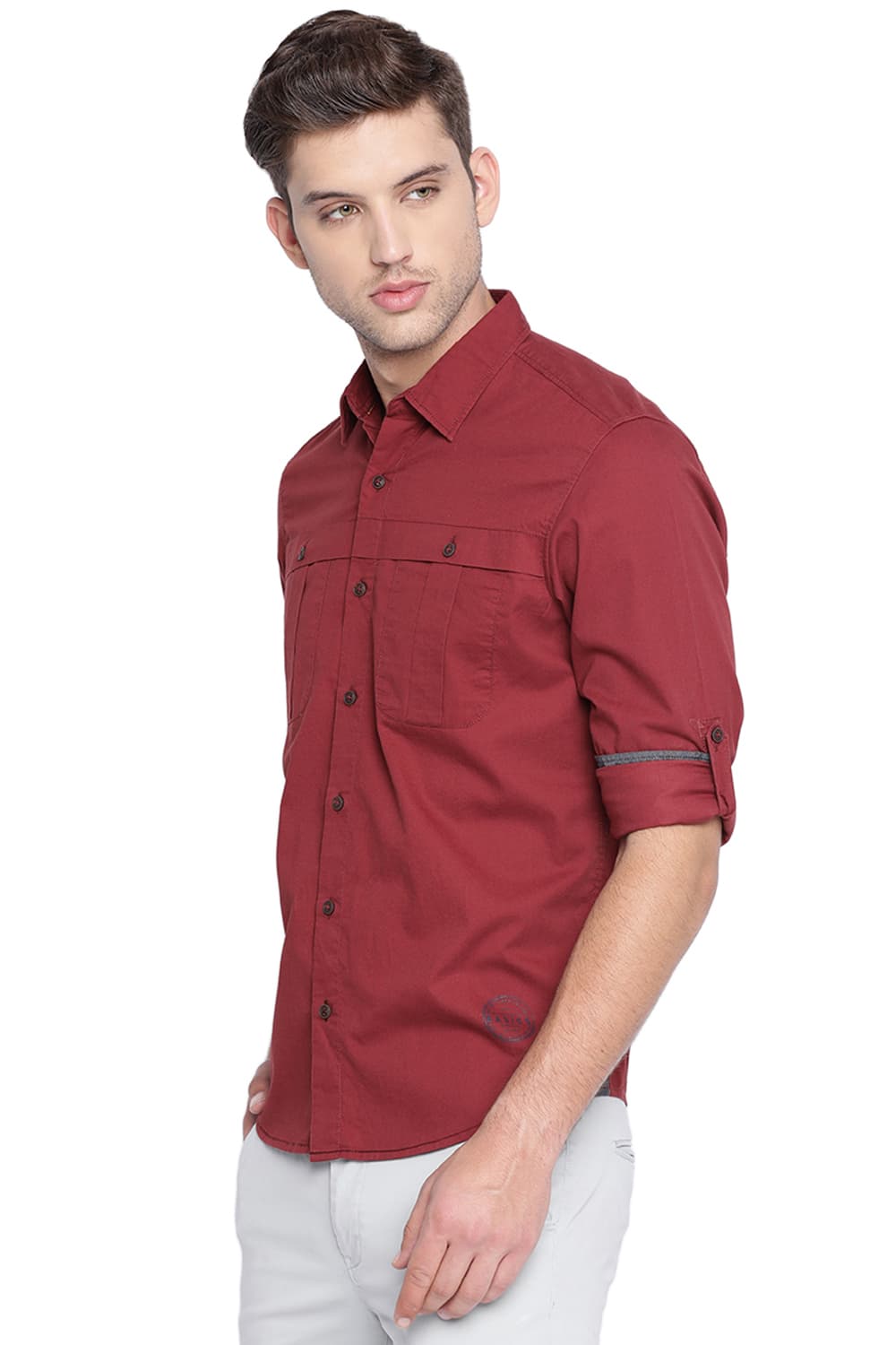 BASICS SLIM FIT TWILL SHIRT