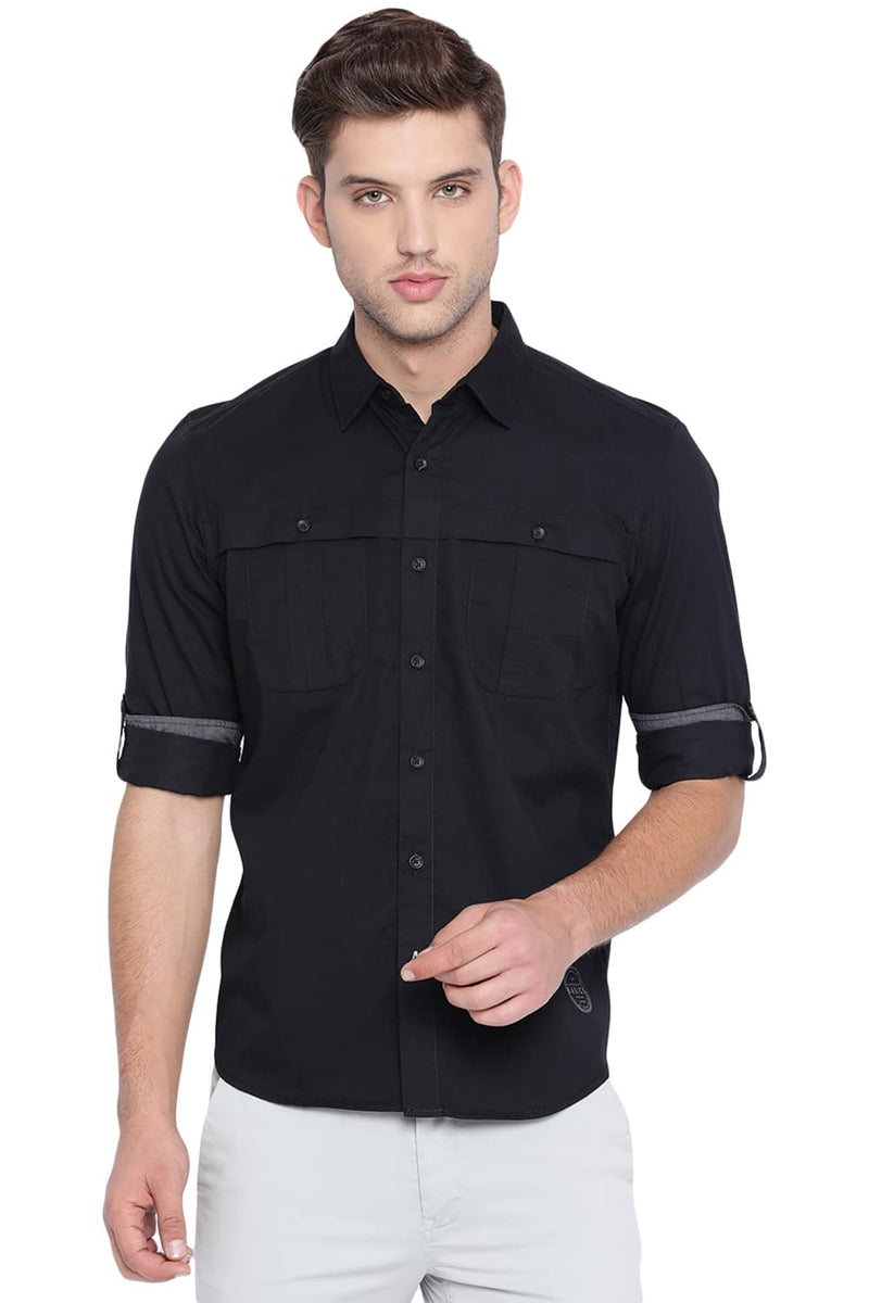 BASICS SLIM FIT TWILL SHIRT