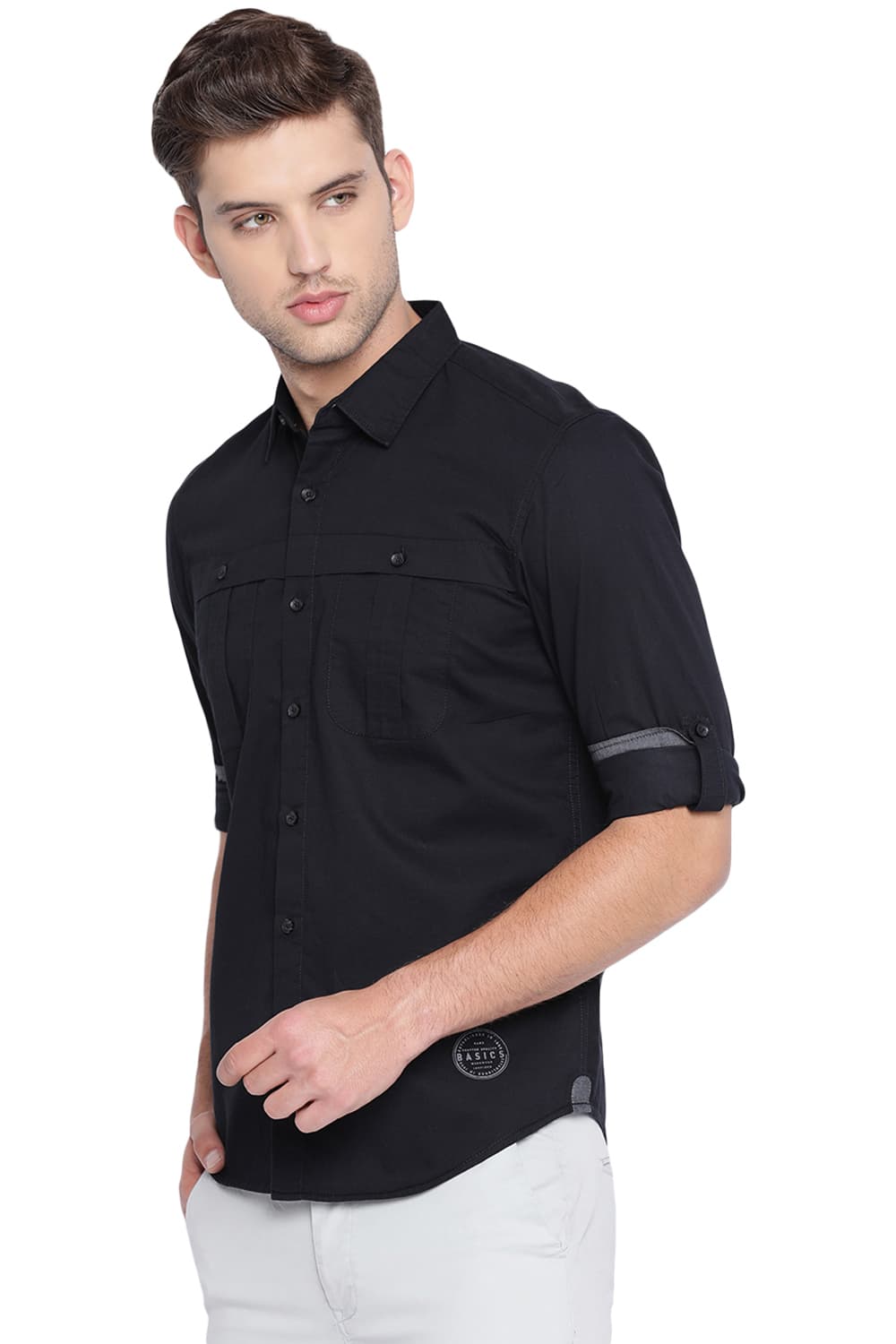 BASICS SLIM FIT TWILL SHIRT