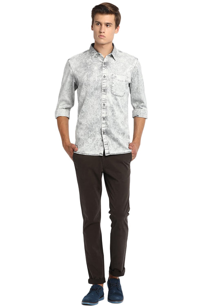 BASICS SLIM FIT INDIGO SHIRT