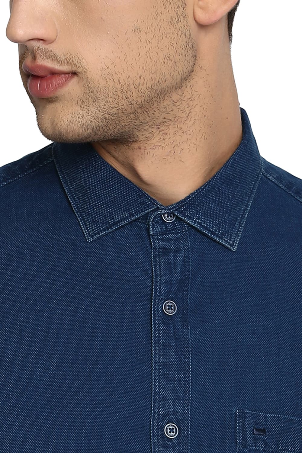 BASICS SLIM FIT INDIGO SHIRT