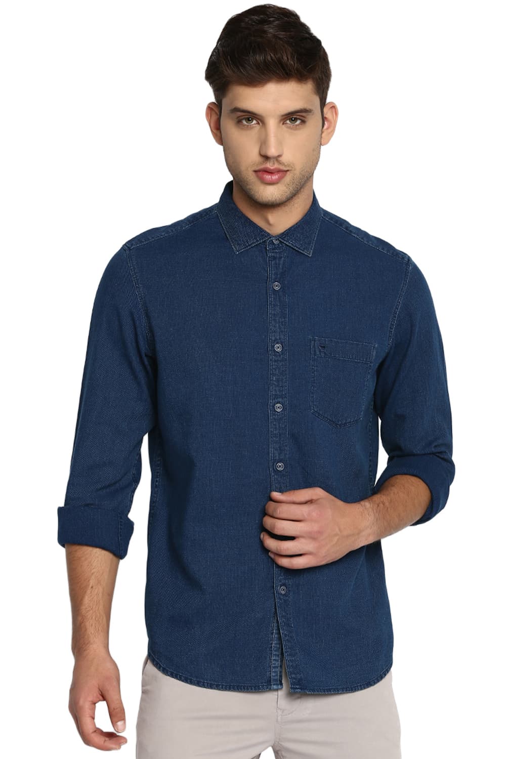 BASICS SLIM FIT INDIGO SHIRT