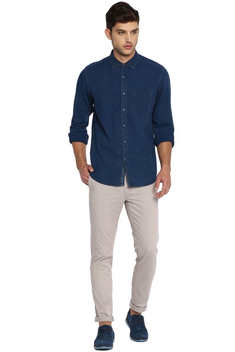 BASICS SLIM FIT INDIGO SHIRT