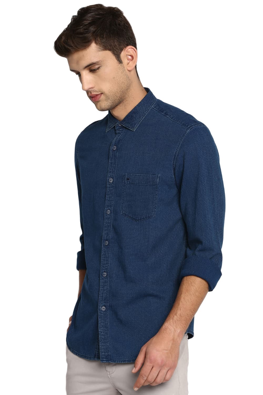 BASICS SLIM FIT INDIGO SHIRT