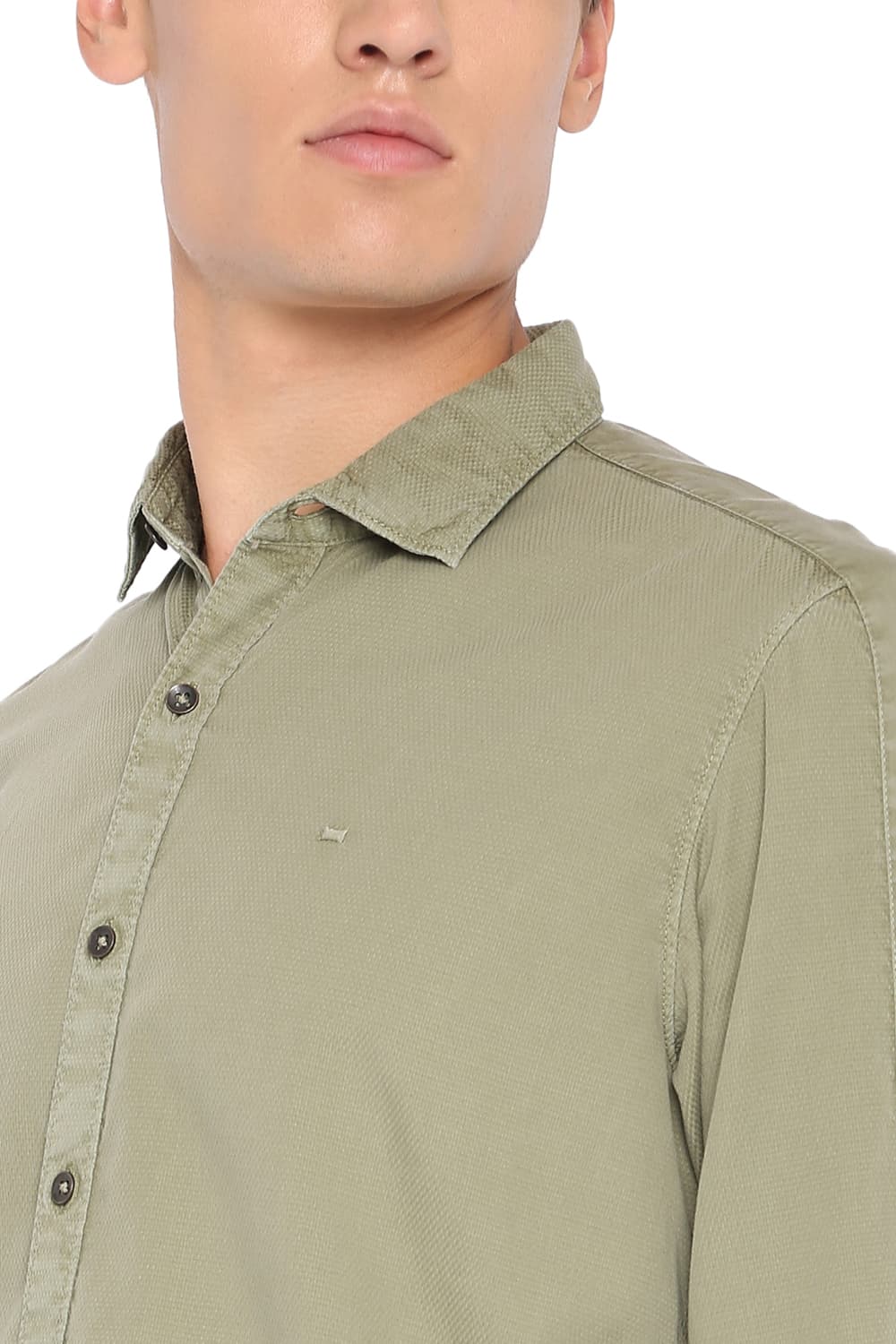 BASICS SLIM FIT DOBBY SHIRT