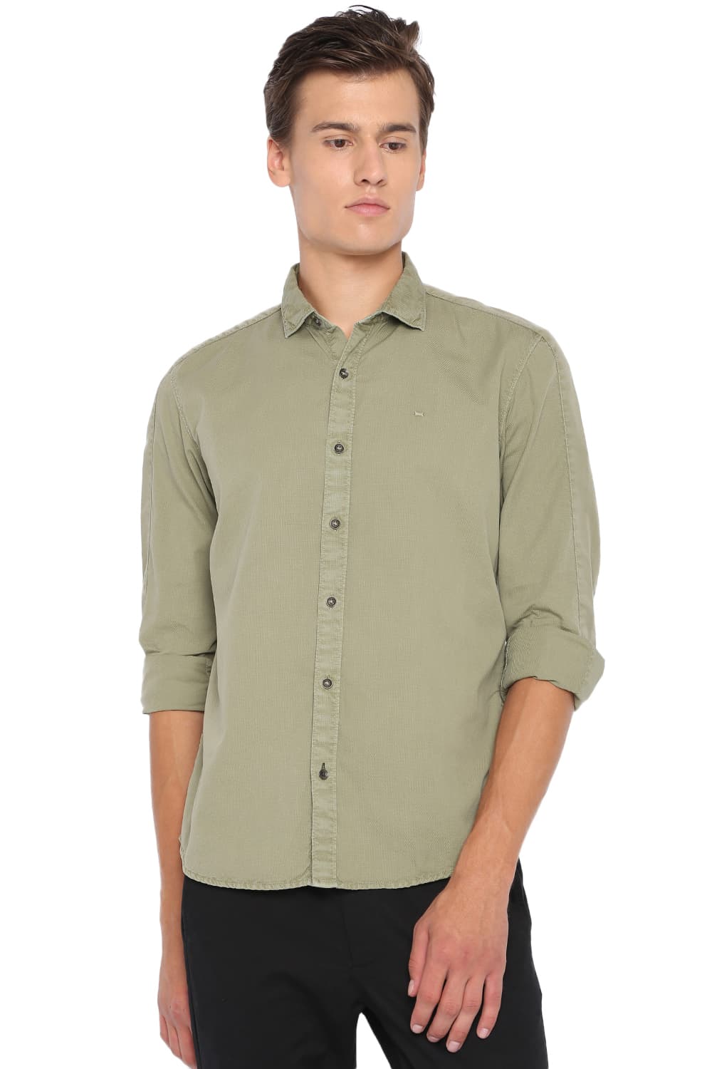 BASICS SLIM FIT DOBBY SHIRT