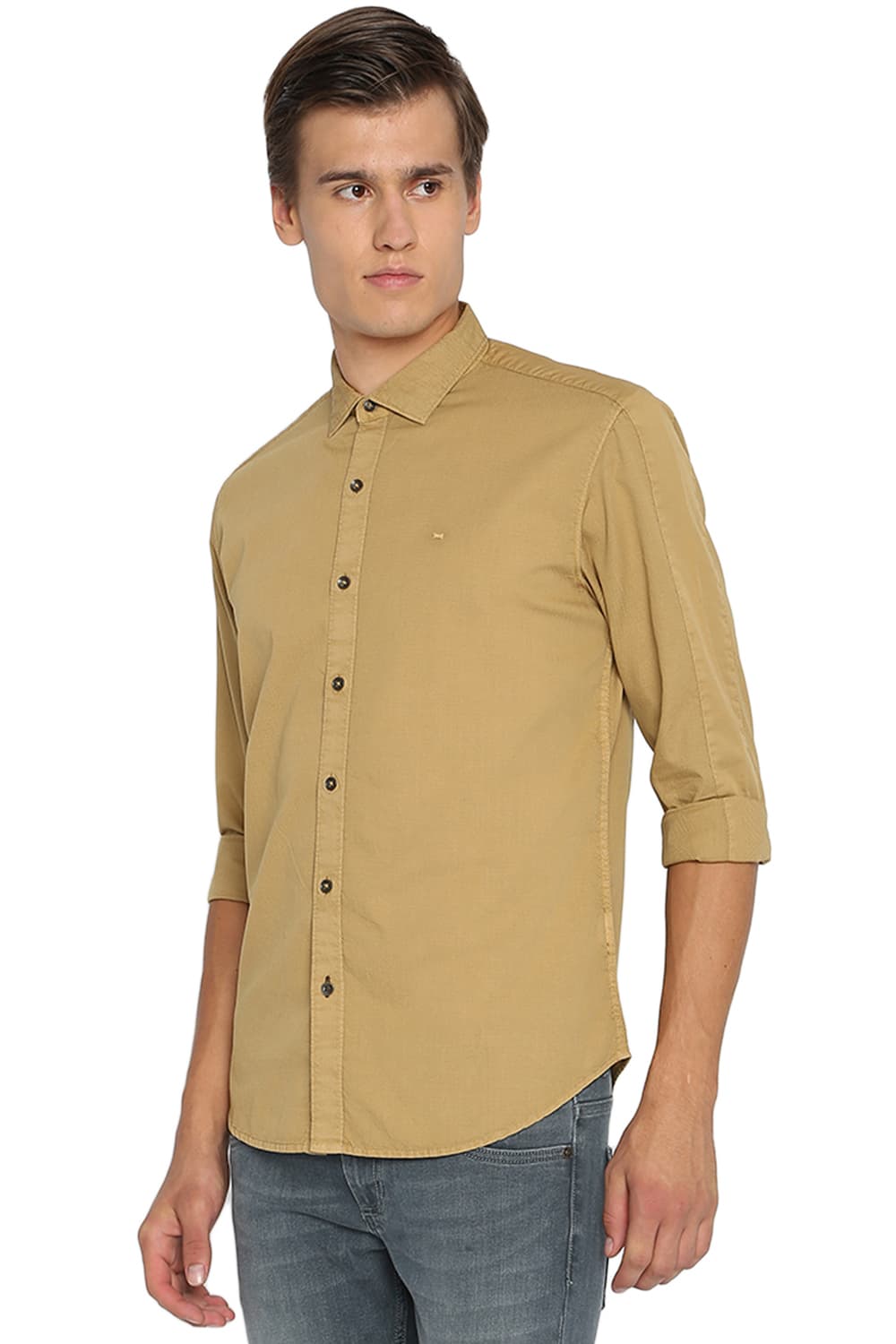 BASICS SLIM FIT DOBBY SHIRT