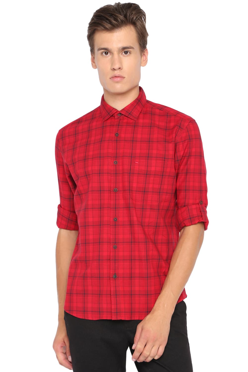 BASICS SLIM FIT CHECKS SHIRT