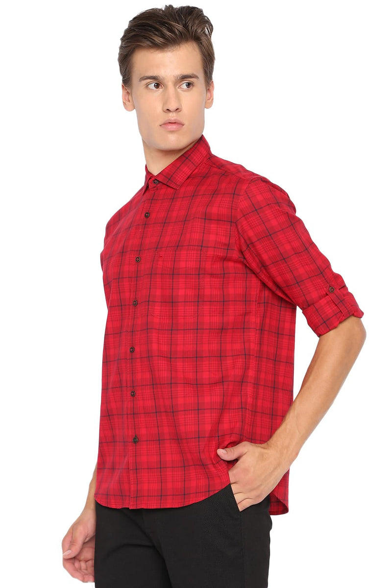 BASICS SLIM FIT CHECKS SHIRT