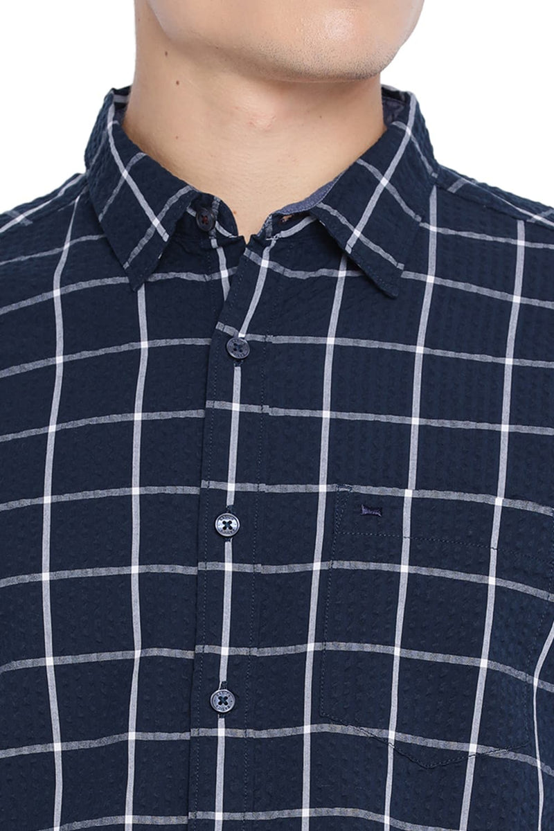 BASICS SLIM FIT CHECKS SHIRT