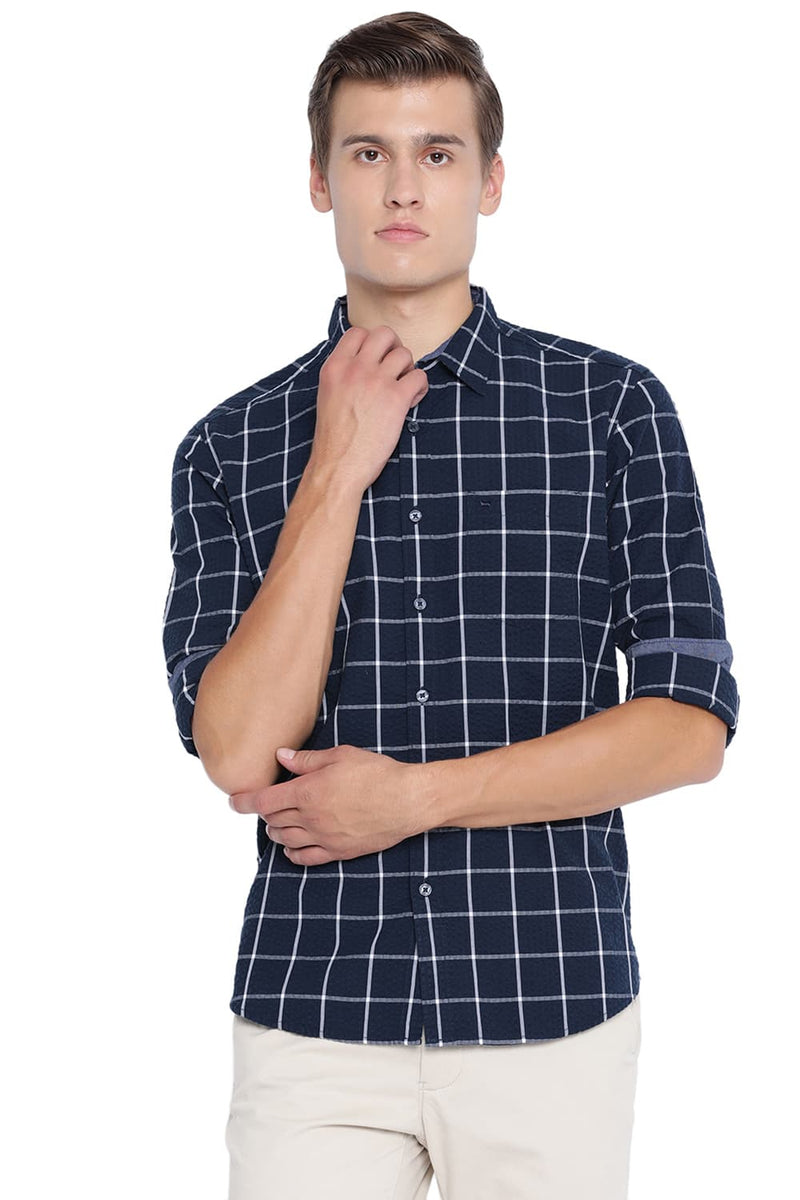 BASICS SLIM FIT CHECKS SHIRT