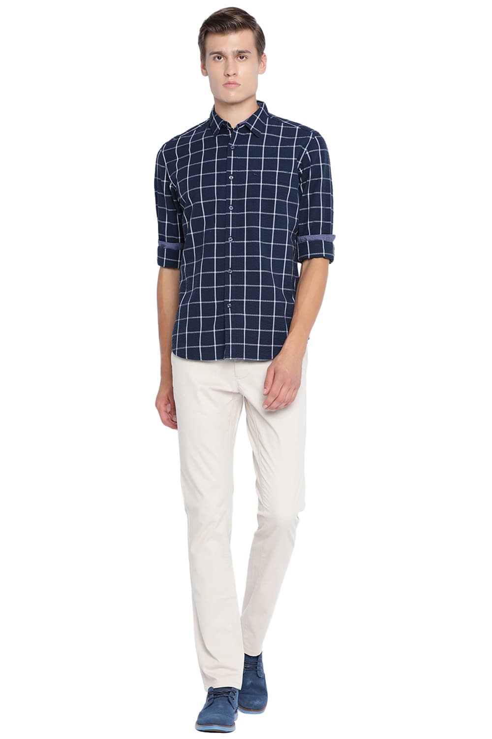 BASICS SLIM FIT CHECKS SHIRT