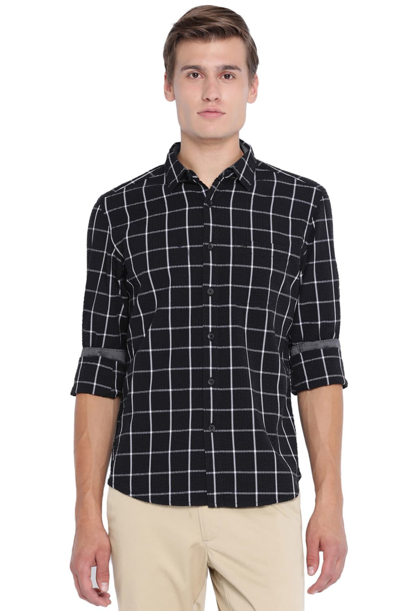 BASICS SLIM FIT CHECKS SHIRT