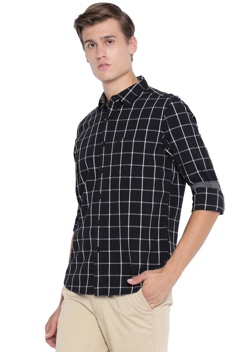 BASICS SLIM FIT CHECKS SHIRT