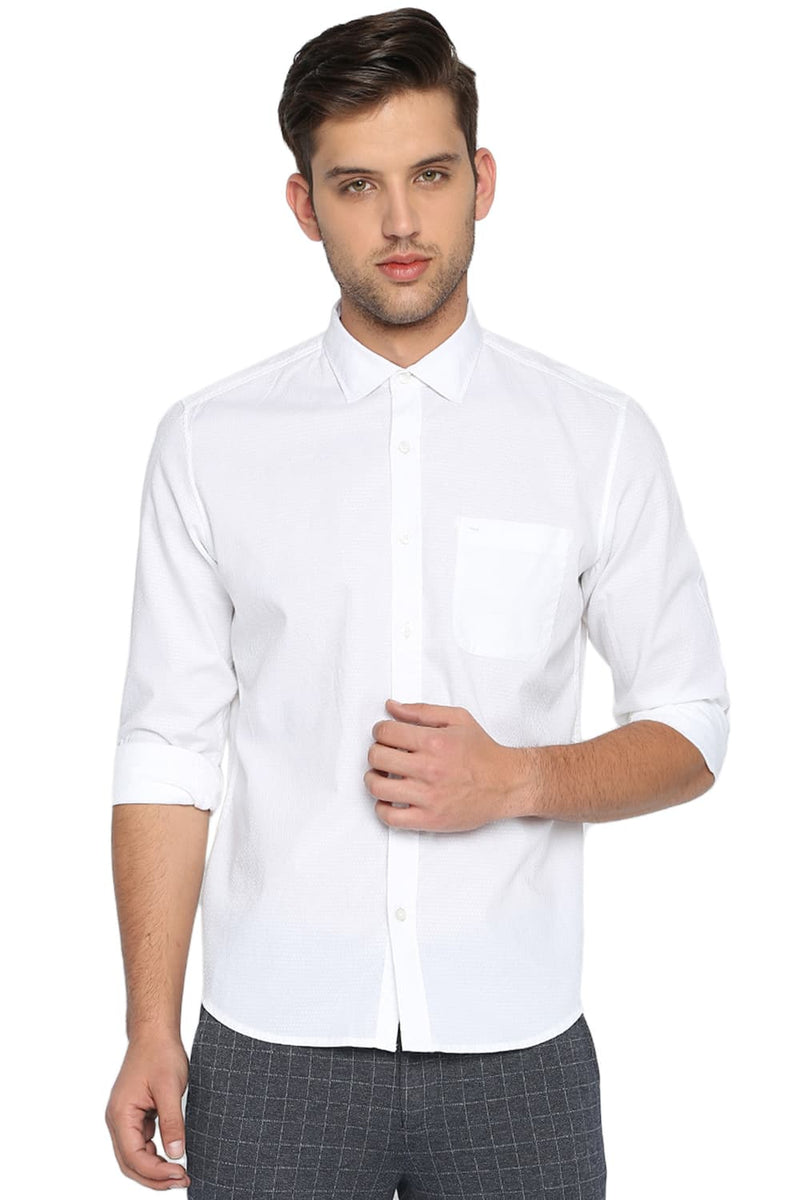 BASICS SLIM FIT DOBBY SHIRT