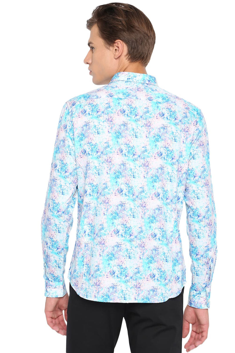 BASICS SLIM FIT PRINTED SHIRT