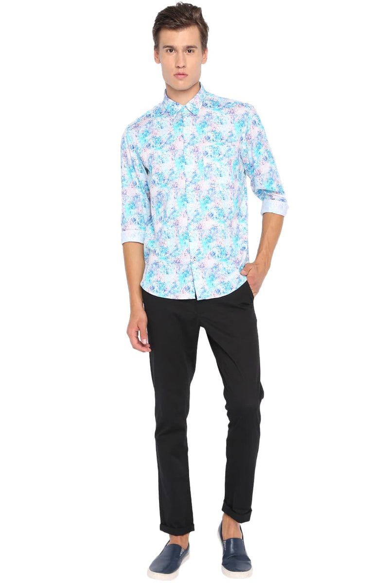 BASICS SLIM FIT PRINTED SHIRT