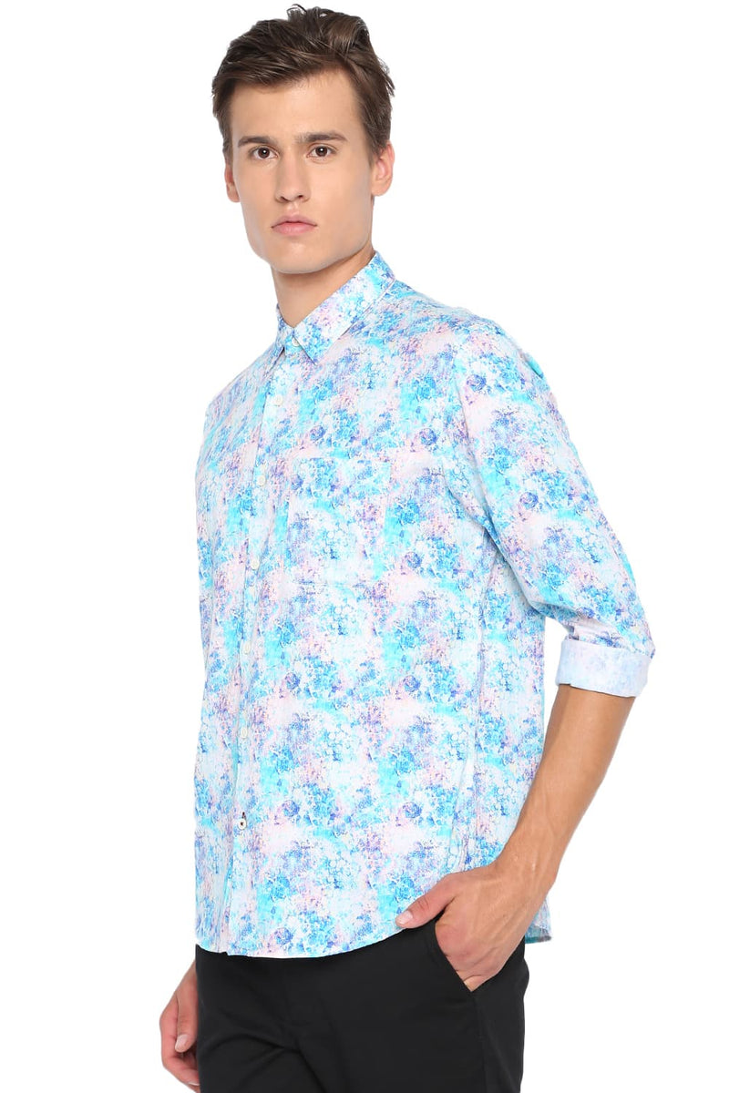 BASICS SLIM FIT PRINTED SHIRT