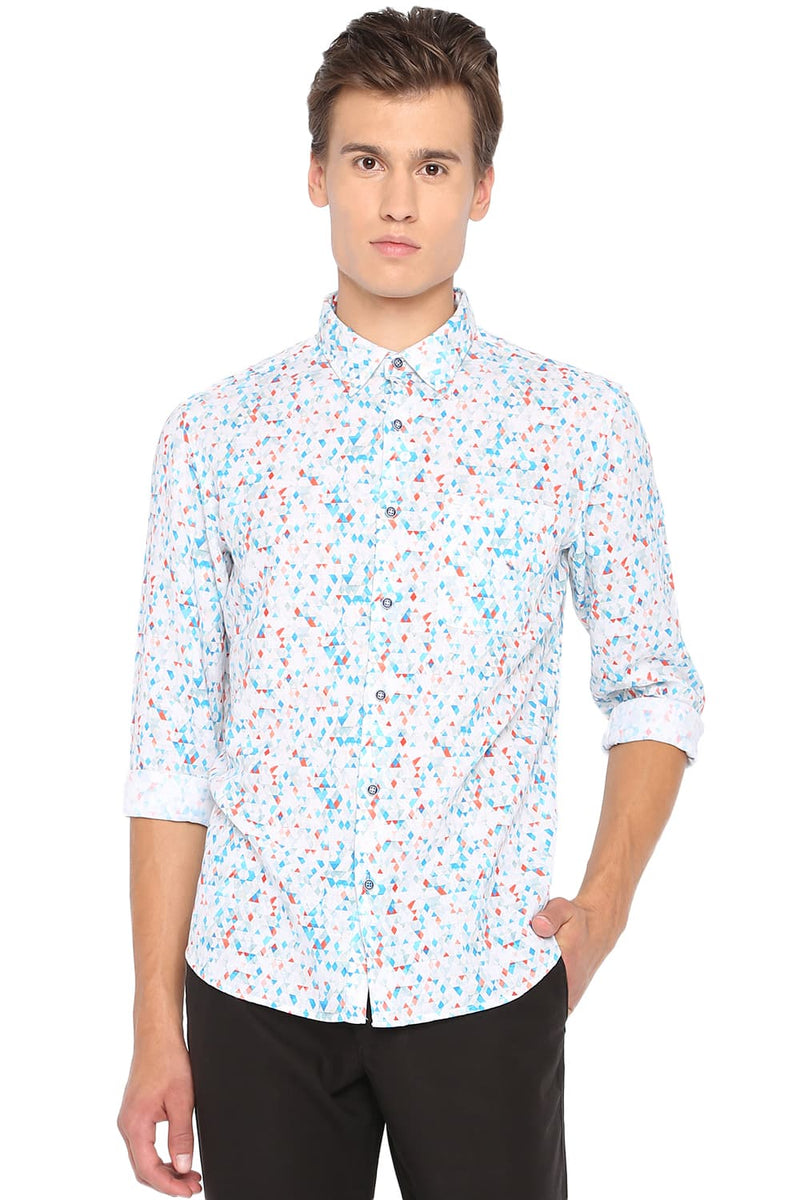 BASICS SLIM FIT PRINTED SHIRT