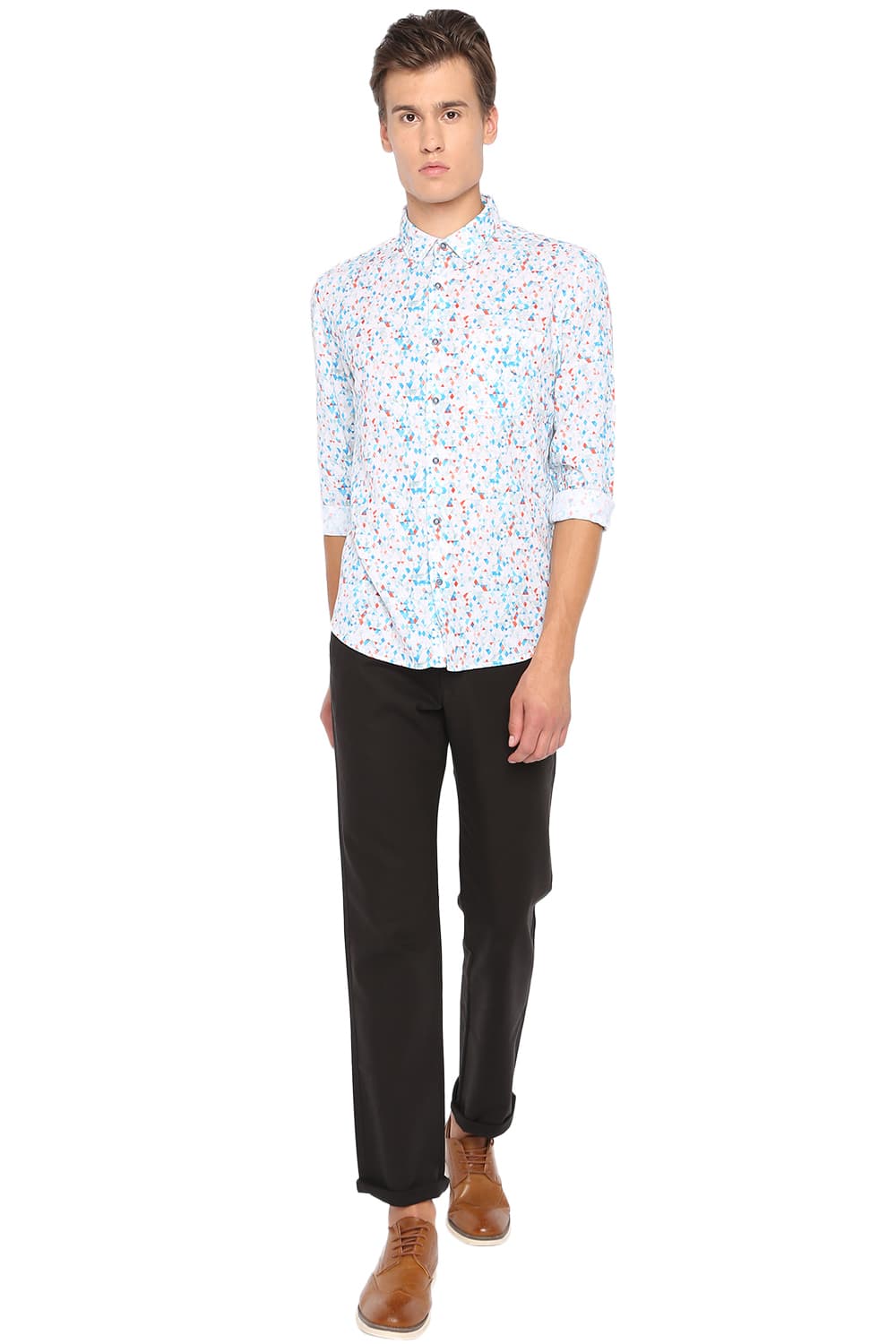 BASICS SLIM FIT PRINTED SHIRT