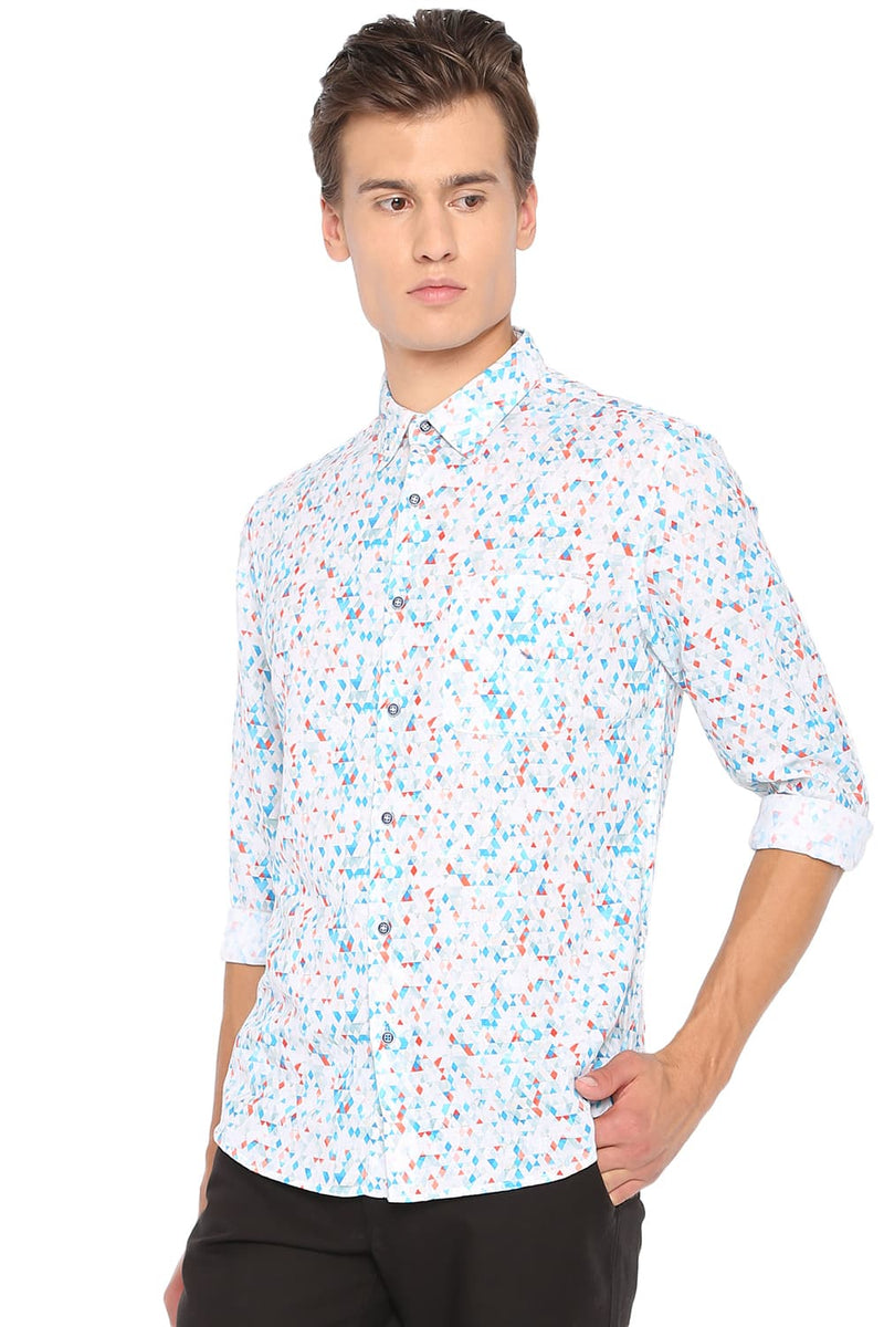 BASICS SLIM FIT PRINTED SHIRT