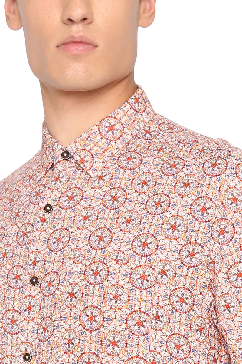 BASICS SLIM FIT PRINTED SHIRT