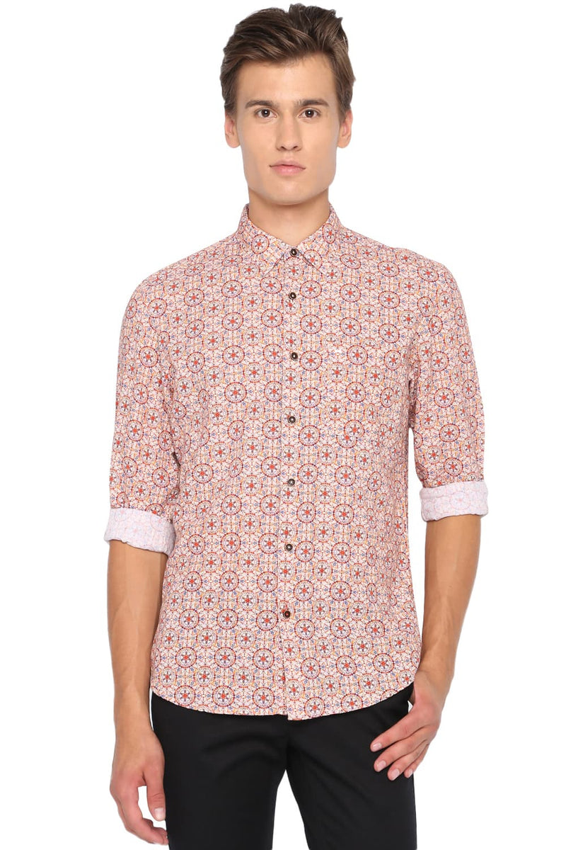 BASICS SLIM FIT PRINTED SHIRT