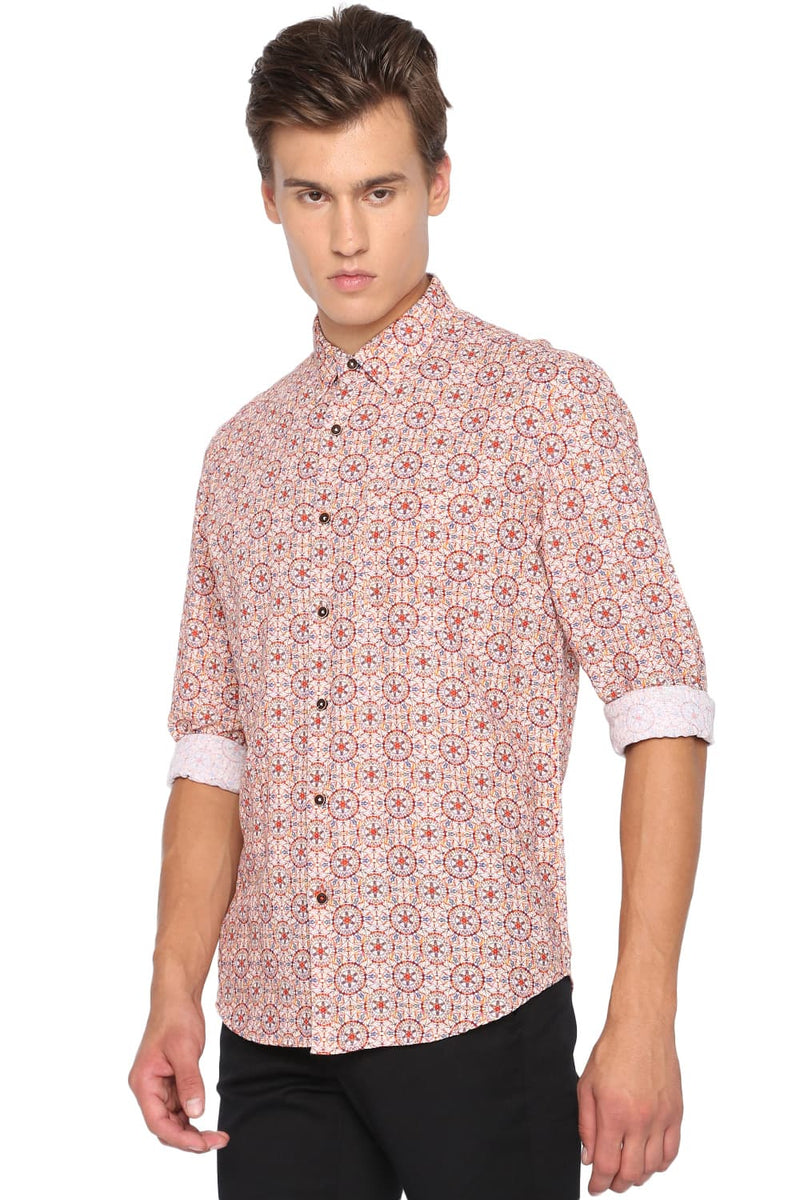 BASICS SLIM FIT PRINTED SHIRT