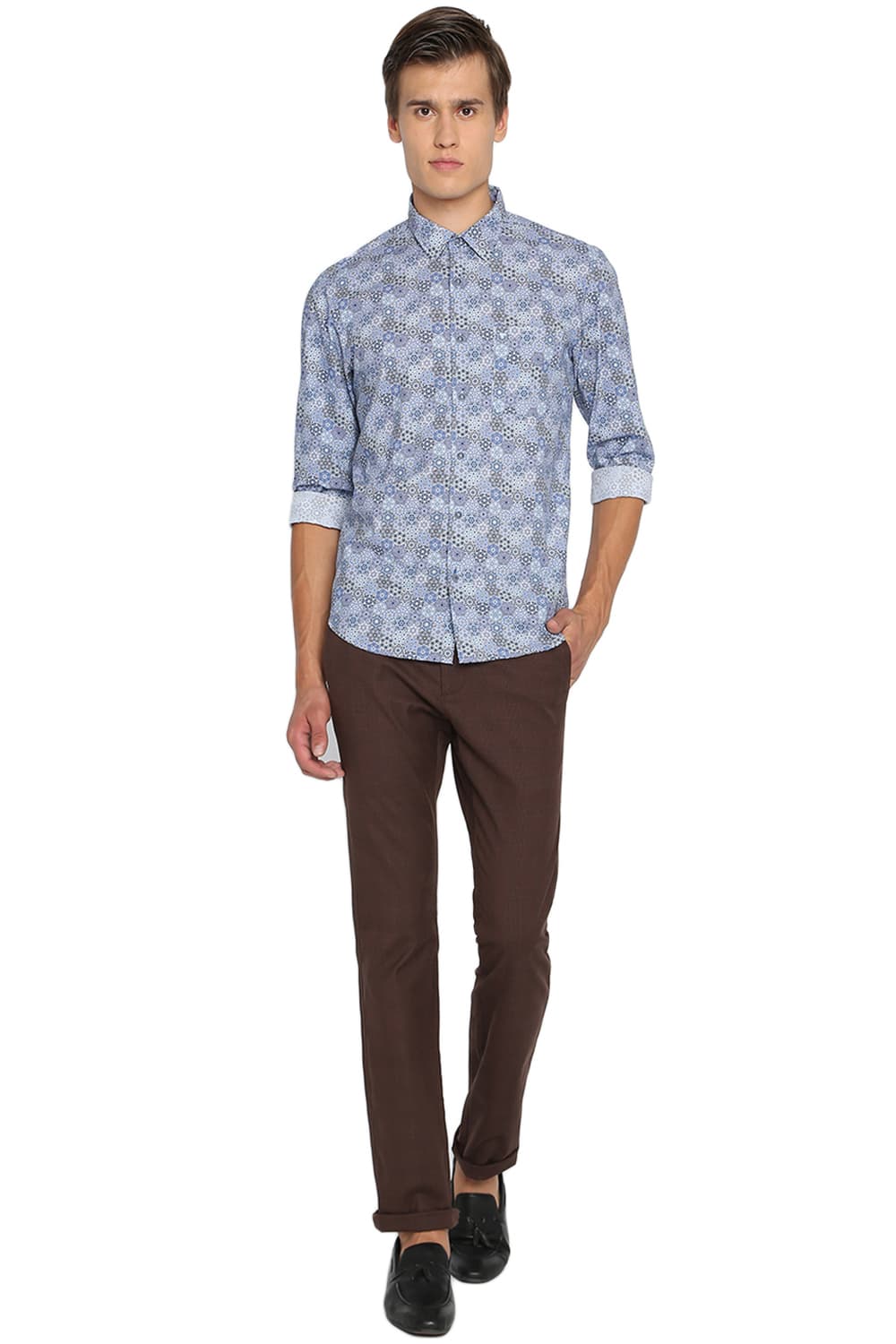 BASICS SLIM FIT PRINTED SHIRT