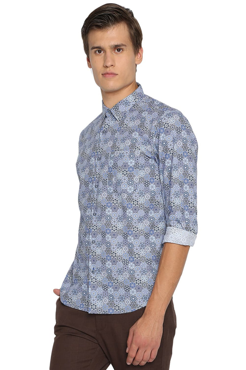 BASICS SLIM FIT PRINTED SHIRT