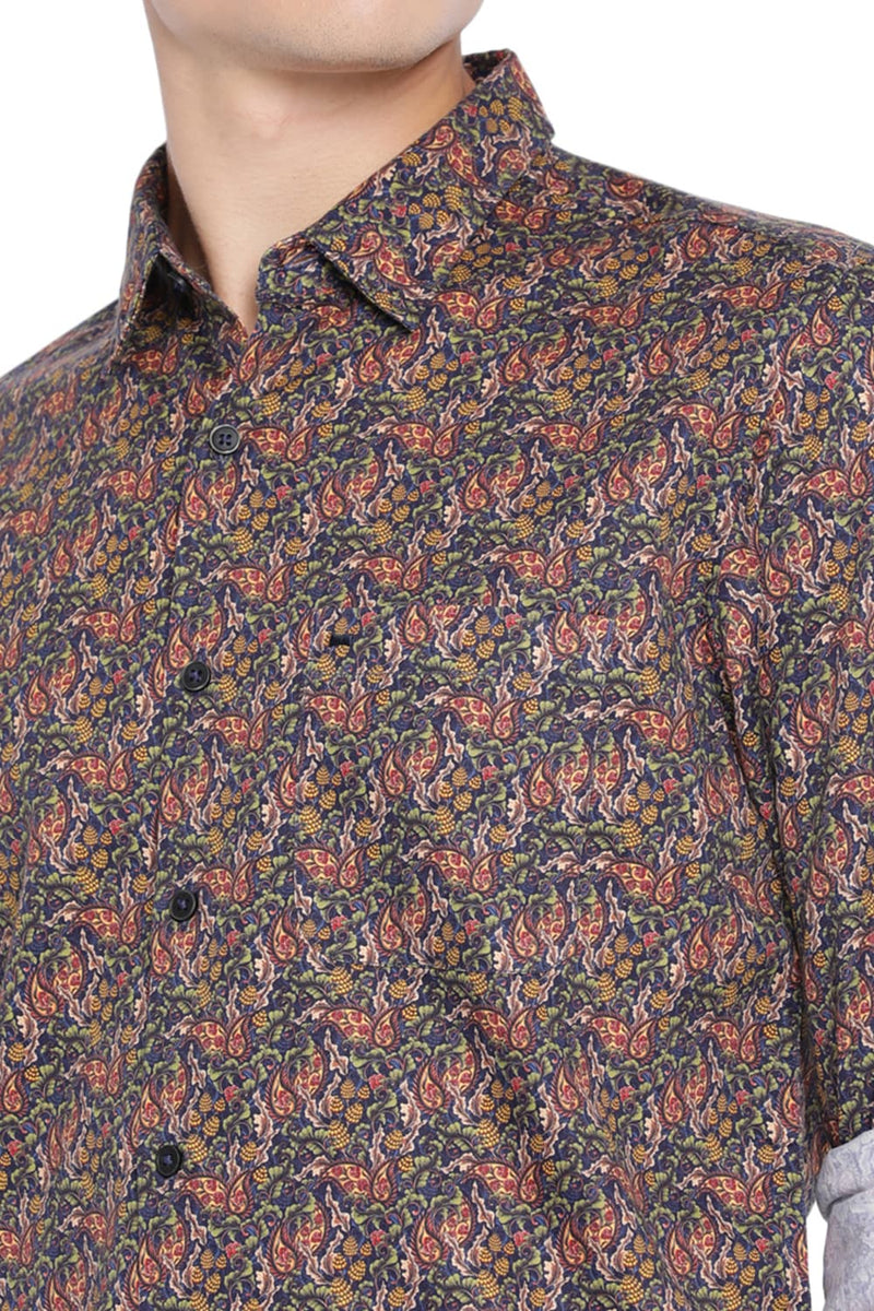 BASICS SLIM FIT PRINTED SHIRT