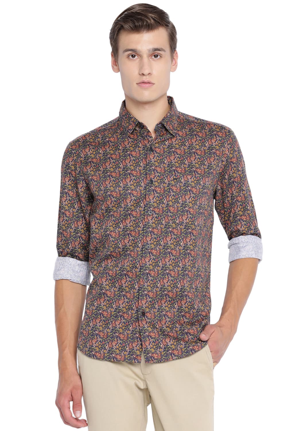 BASICS SLIM FIT PRINTED SHIRT